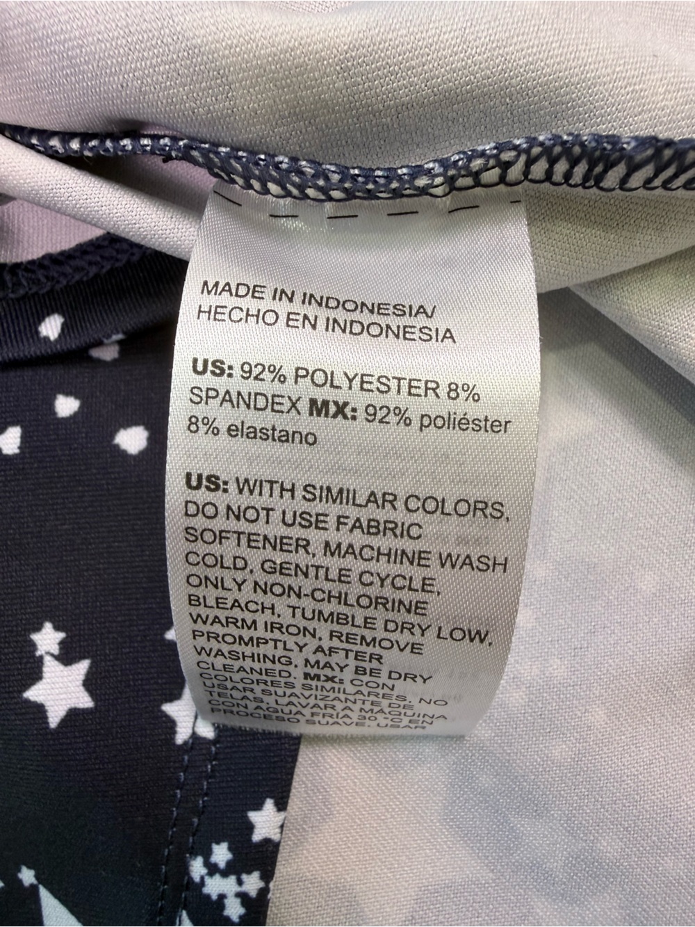 Chico’s Navy Star Print Quarter Zip Pullover Top Size 2 Large - Picture 7 of 10